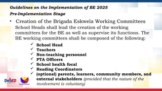 Brigada Committee Comprehensive Orientation for Brigada Eskwela 2025: Community-Driven ...