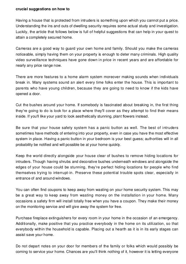 Be Protected With These Simple Residence Security Tips