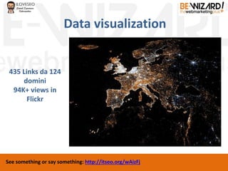 Data visualization
See something or say something: http://itseo.org/wAizFj
435 Links da 124
domini
94K+ views in
Flickr
 