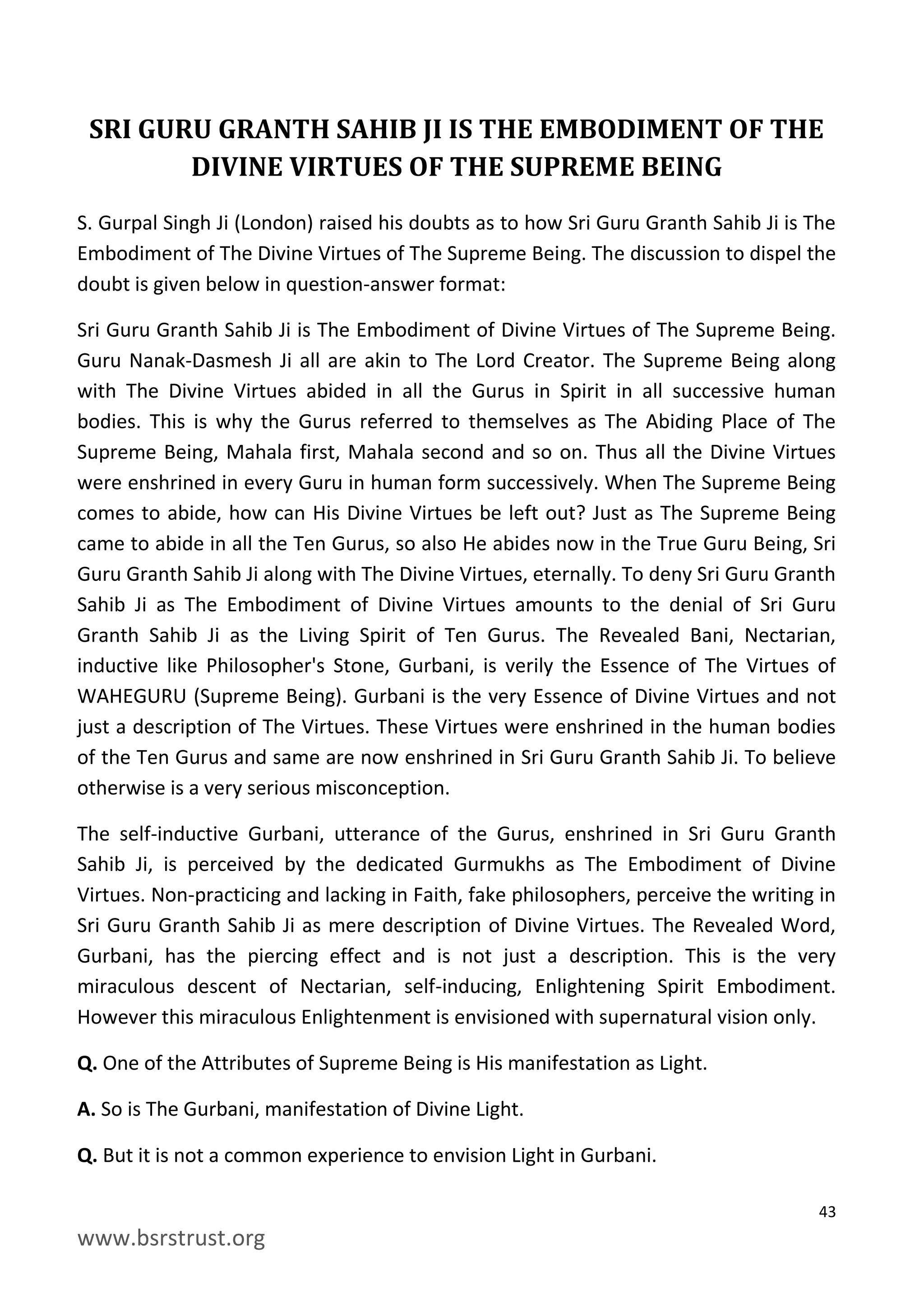 Live Guru SGGS ..... Is worshiping Sri Guru Granth Sahib Ji akin to ...