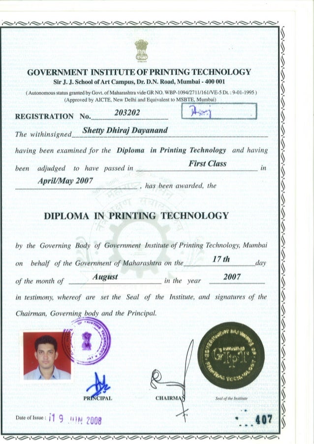 diploma certificate
