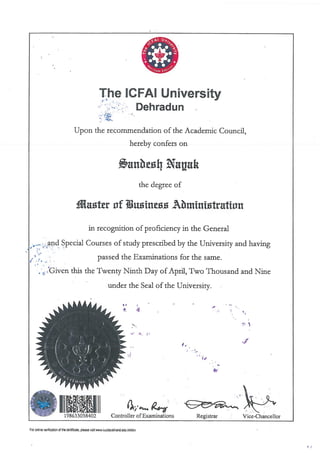 MBA Certificate