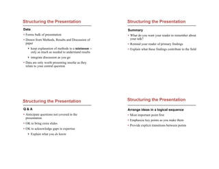 Mastering Effective Scientific Presentations: Structure, Design, and ...