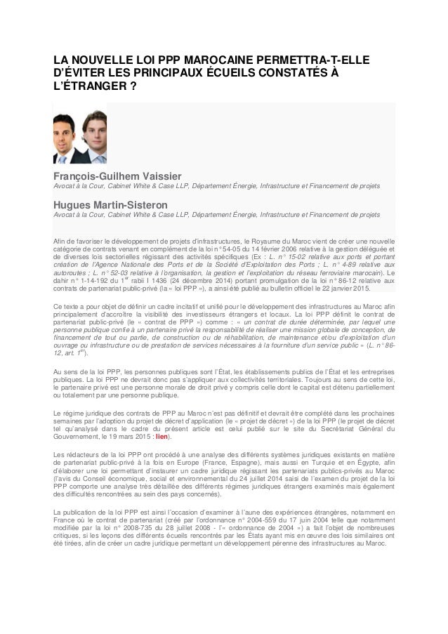 Nouvelle Loi PPP Marocaine