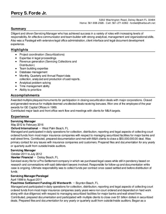 Percy S Forde Jr Resume