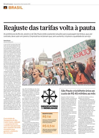 10 Brasil Econômico Segunda-feira, 25 de novembro, 2013

▲

BRASIL

Reajuste das tarifas volta à pauta
As prefeituras do Rio de Janeiro e de São Paulo estão avaliando soluções para a passagem de ônibus, que, por
contrato, deve subir em janeiro. Empresários reclamam que, sem aumento, irá piorar a qualidade do serviço
Fernando Souza

Daniel Pereira
daniel.pereira@odia.com.br

O ano de 2013 vai entrar para a história com um precedente marcante na área de transportes: o clamor popular fez com que os governantes recuassem do reajuste das
tarifas de ônibus. Porém, essa história e suas consequências não são
fáceis de explicar. Cinco meses
após a redução do preço da passagem no Rio de Janeiro, o prefeito
Eduardo Paes já fala em novo aumento, previsto em contrato para
janeiro de 2014. Em São Paulo, a
tendência é de redução do valor,
por meio da adoção de mais subsídios. Por trás de iniciativas tão antagônicas, uma questão: transporte público de qualidade custa caro. Quem vai pagar essa conta?
O secretário municipal de
Transportes do Rio, Carlos Roberto Osório, defende o cumprimento dos contratos de concessão,
que preveem novo aumento em janeiro, para garantir a melhoria
dos serviços. De acordo com ele, a
meta de todos os ônibus da cidade
estarem refrigerados até 2016 precisará ser revista. “Perdemos um
ano. Atualmente, 18% da frota
têm ar condicionado. Nossa previsão era de terminar o ano com
30%. Mas isso não foi possível porque não temos como exigir a renovação neste momento de desequilíbrio tarifário”, diz Osório, lembrando que, neste ano, apenas
4% dos ônibus mais antigos foram substituídos, quando a média
dos anos anteriores chega a 15%.
Segundo o secretário, se considerado um período de 12 meses, o
tamanho da perda com o congelamento das tarifas é da ordem de
R$ 200 milhões. Porém, esse número pode ser muito maior. São
R$ 0,20 (redução do preço em 19
de junho) multiplicado por 6,4 milhões de passageiros pagantes, ou

O secretário de
Transportes do Rio,
Carlos Osório, defende
o cumprimento dos
contratos que preveem
novo aumento da tarifa
em janeiro para
garantir a melhoria
dos serviços

Em junho, os brasileiros foram às ruas contra o aumento dos famosos R$ 0,20 e os governos recuaram, reduzindo o preço das passagens
seja, R$ 1,28 milhão por dia. Esse
valor pode ser multiplicado ainda
por 25 para encontrar o valor mensal, de R$ 32 milhões, ou R$ 160
milhões nos últimos cinco meses,
desde a redução das tarifas.
O presidente da Associação
das empresas de ônibus do Rio
(Rio Ônibus), Lélis Marcos Teixeira, diz que o momento é tenso e
muitas empresas já começaram a
sentir no caixa os efeitos da redução dos preços. Ele alega não haver receita suficiente para o dissídio coletivo do ano que vem.
“Nós defendemos a segurança jurídica. E que os contratos sejam
respeitados”, afirma, ressaltando a importância da confiança
do empresário no cumprimento
dos contratos para poder investir
nas melhorias, como a compra
dos novos veículos articulados
para os corredores BRT em instalação na cidade.
O diretor da Associação Nacional das Empresas de Transportes
Urbanos (NTU) Marcos Bicalho defende que cada prefeitura decida
quem paga pelas melhorias: o passageiro ou o contribuinte.“A tendência é de subvenção. E aí entra
o governo federal com um papel
muito importante”, completa.

São Paulo cria bilhete único ao
custo de R$ 45 milhões ao mês

QUANTO CUSTA

R$ 1 bi
Total que a Prefeitura de São
Paulo já daria em subsídios
antes dos protestos.

R$ 0,5 bi
Valor que o governo estadual
do Rio prevê gastar em 2013
com o Bilhete Único.

Quando se fala em reduzir
tarifas e manter os projetos de
melhoria nos transportes não
há como fugir da polêmica do
subsídio. E, nesta questão, as
prefeituras das duas maiores
cidades do país têm posições
distintas. Enquanto, a
Prefeitura do Rio afirma que
não há ajuda dos cofres
públicos para os ônibus
(responsáveis pelo transporte
de mais de 80% dos cariocas),
em São Paulo, a
administração municipal diz
que já aplicava subsídios de
cerca de R$ 1 bilhão ao ano,
antes das manifestações, e
anunciou, na semana passada,
em parceria com o governo
estadual, o Bilhete Único
Mensal Integrado, que servirá
para trem, metrô e ônibus.
Esse novo bilhete, que
beneficia quem tem de pagar
mais de 50 passagens por
mês (uma para ir e outra para
voltar do trabalho), vai custar

mais R$ 45 milhões ao mês ao
estado e ao município.
Na Região Metropolitana do
Rio, há um bilhete único estadual
em que o governo fluminense dá
em torno de R$ 500 milhões por
ano de subsídios — cobre a
diferença de quem gastaria mais
de R$ 4,95 por trajeto de duas
horas. Na capital carioca, há o
bilhete único municipal, mas sem
ajuda dos cofres públicos. As
empresas dividem supostas
perdas, cobrindo o custo de
quem pega mais de um ônibus e
paga uma só passagem.
O novo bilhete integrado
mensal de São Paulo custará ao
consumidor R$ 230 por mês. Com
a integração, os passageiros
poderão usar as linhas municipais
de ônibus e a rede
metro-ferroviária quantas vezes
quiserem durante 31 dias. Já o
Bilhete Único Mensal para ônibus
custará R$ 140, assim como o
bilhete estadual, específico para
metrô e trens.

 