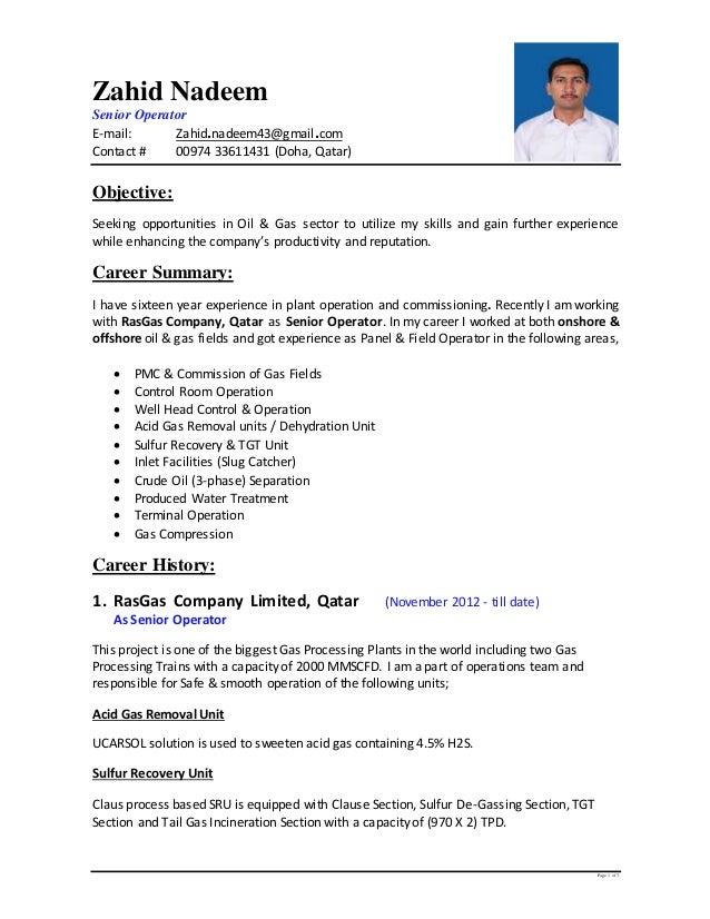 Basha Oil Change >> Senior Operator-Zahid-CV Basha Oil Change >> Senior Operator-Zahid-CV