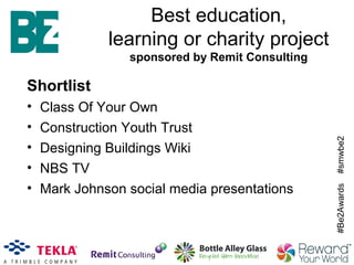 Be2Awards and Be2Talks 2013 - event slides Slide 20