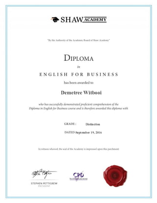 Diploma English for Business - D Witbooi 190916