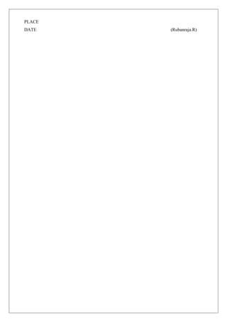 PLACE
DATE (Rubanraja.R)
 