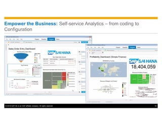 © 2016 SAP SE or an SAP affiliate company. All rights reserved. 18
Empower the Business: Self-service Analytics – from cod...