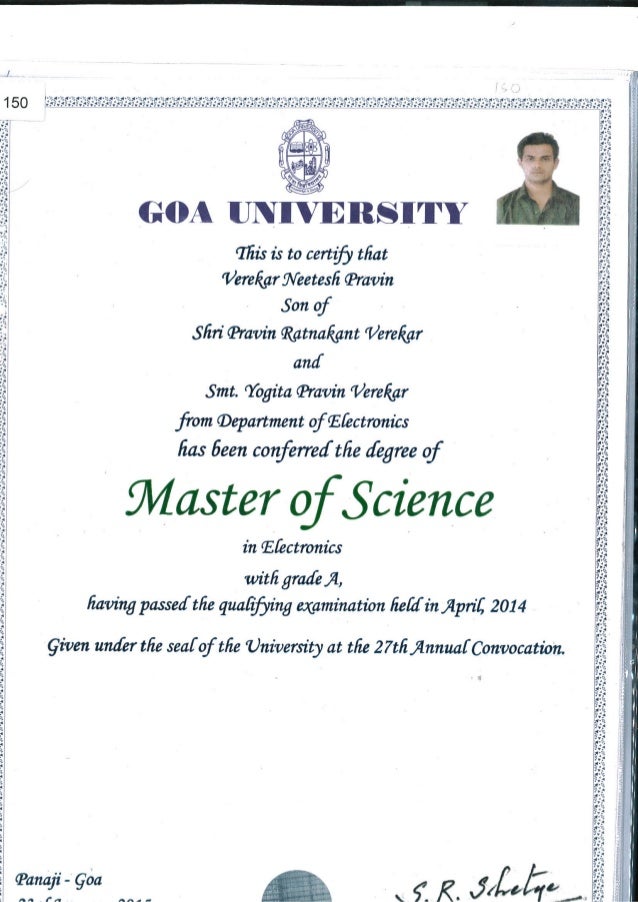 masters degree certificate certificate or degree