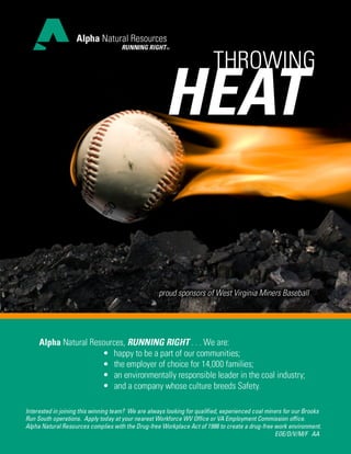 Alpha BRS baseball sponsorship flyer - July 2011 Miners