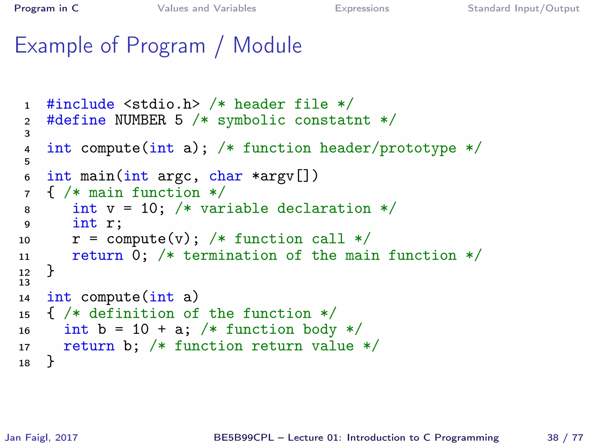 C program handouts | PPT image.