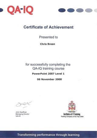 PowerPoint 2007 Level 1 06.11.2008. CB