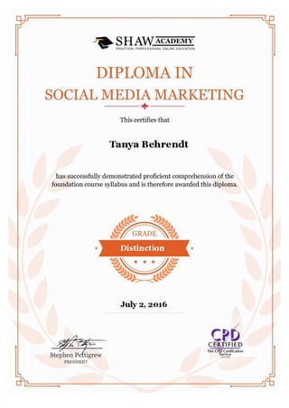 Certificate- Social Media Marketing