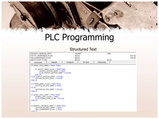 PLC Programming
Structured Text
 