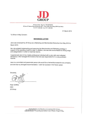 CV & REFS J Esterhuizen Feb 2016 