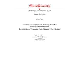  
Tuesday, May 12, 2015
 
Suman Pani
 
Introduction to Enterprise Data Discovery Certification
 