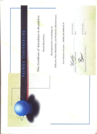 Reliability and Trainers' Training Certificates
