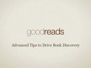 Advanced Tips to Drive Book Discovery
 