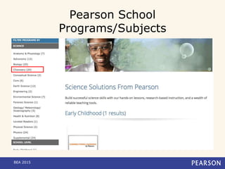 Pearson School
Programs/Subjects
BEA 2015
 