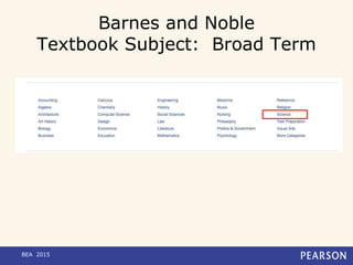 Barnes and Noble
Textbook Subject: Broad Term
BEA 2015
 