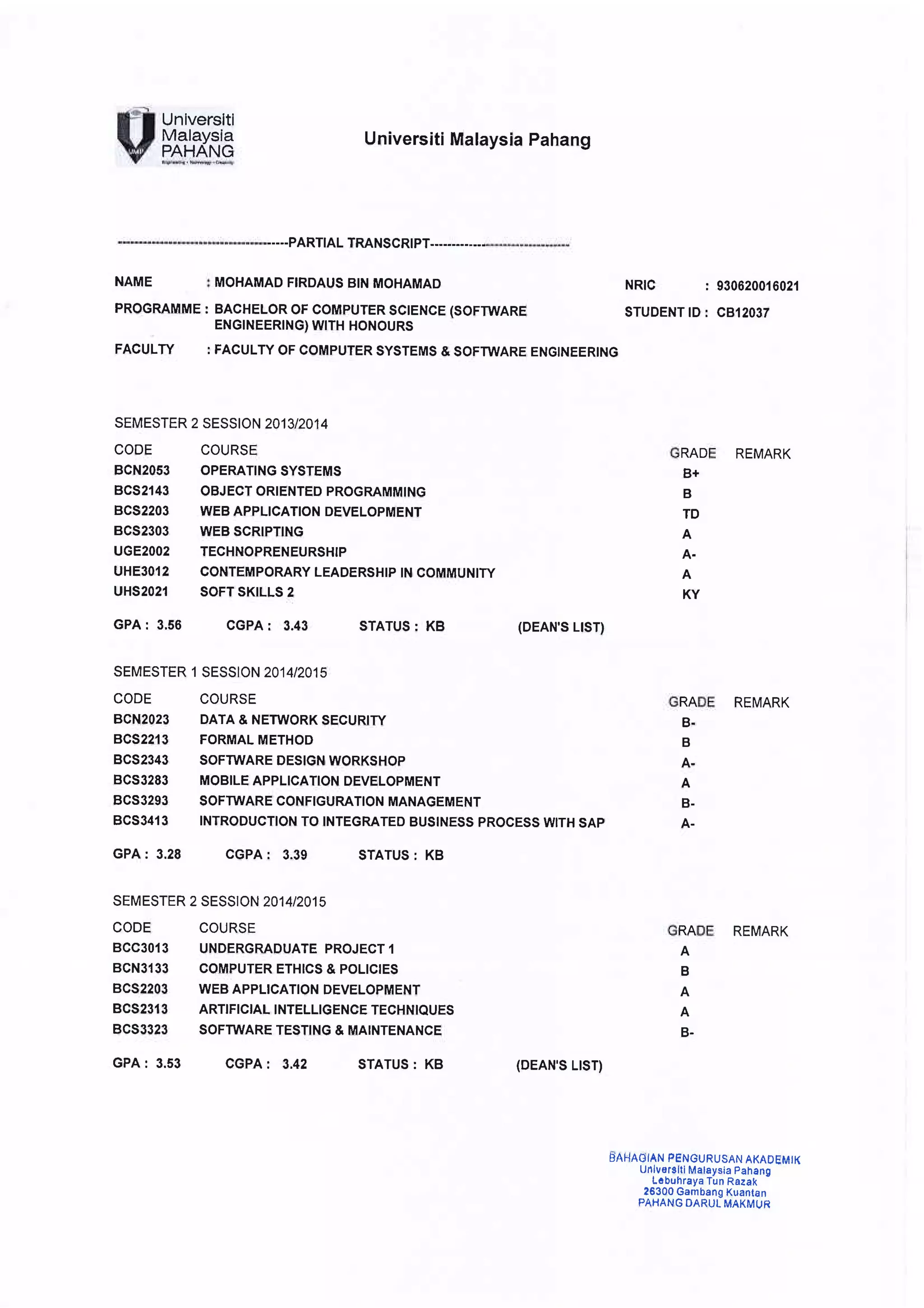 Partial transcript | PDF