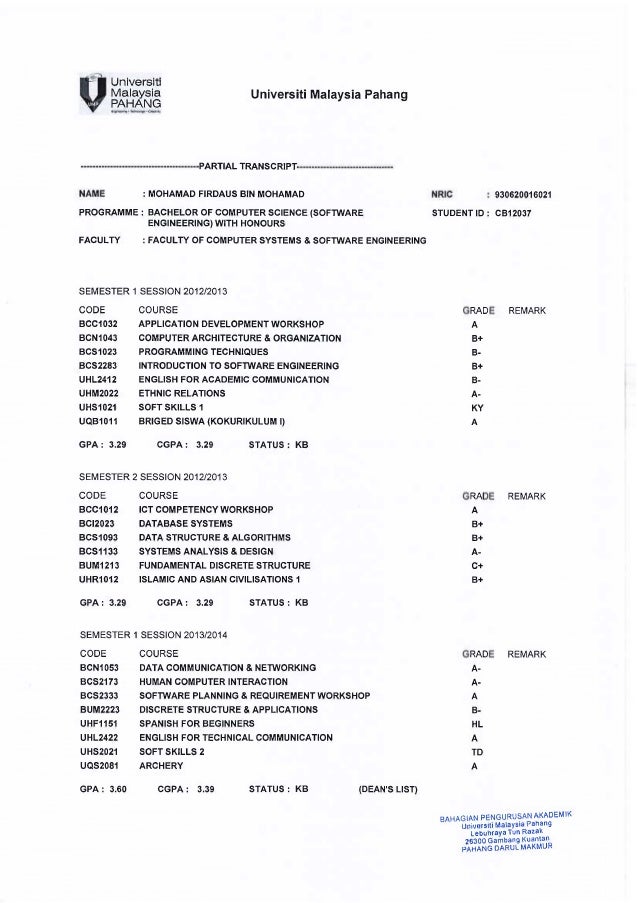 Partial transcript