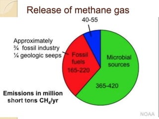 Release of methane gas
 
