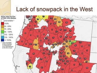 Lack of snowpack in the West
 