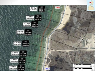 Shoreline Change 1952 – 2013, West Beach, BI
1952
2013
 