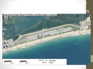Measuring changes in volume and morphology at
Misquamicut State Beach using
Beach Profiles, Last High Tide Swash and RTK-GPS
 