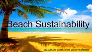 Beach Sustainability
By: Adriana Sanchez and Brooklyn Bradford
 