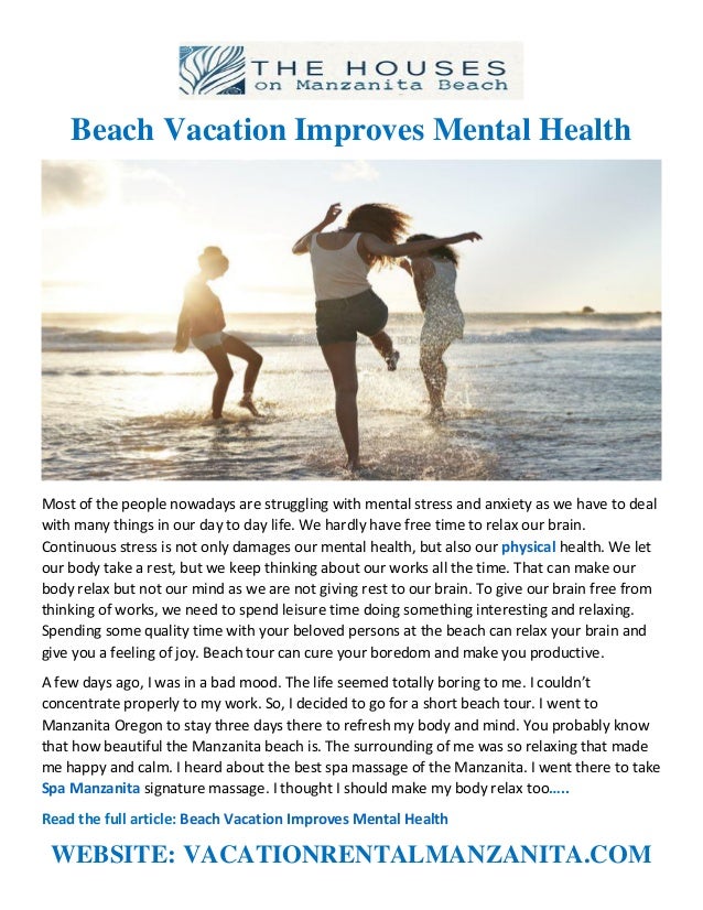 Beach Vacation Improves Mental Health
