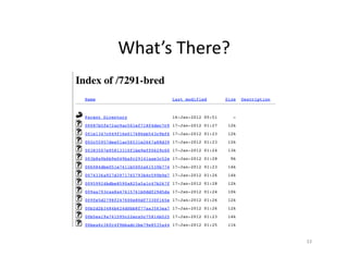 What’s	
  There?	
  
33	
  
 