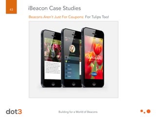 Building for a World of Beacons
44 iBeacon Case Studies
Beacons Aren’t Just For Coupons: Museums…
And simulating a minefie...