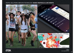 DIGITAL SOLUTIONS: iBEACON TECHNOLOGY. MUSIC FESTIVALS & LIVE EVENTS
MGA®
www.mgabrand.com
23
 