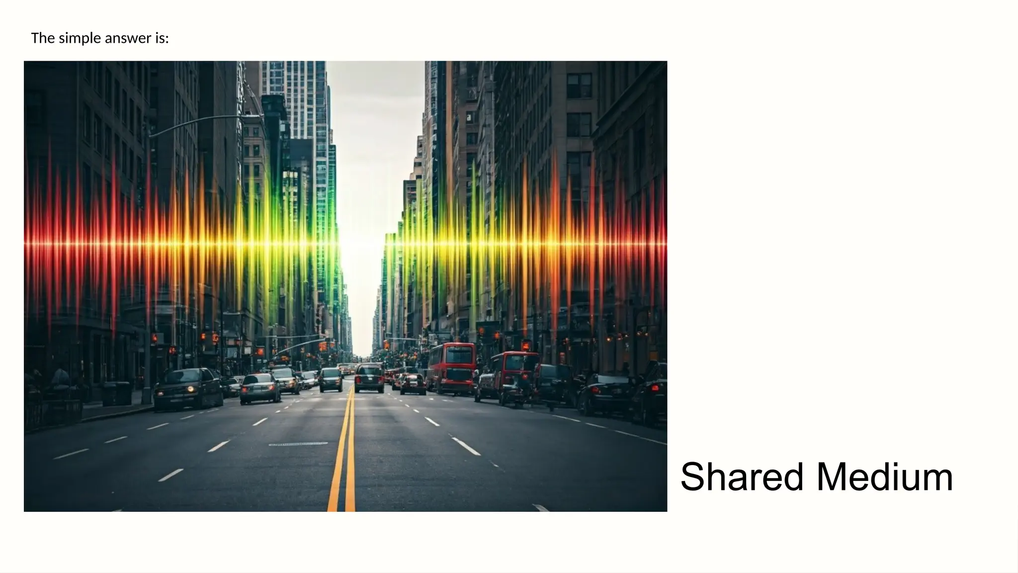 The simple answer is:
Shared Medium
 