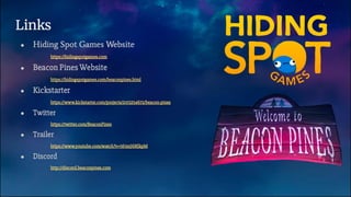 Beacon Pines - Game Pitch Deck