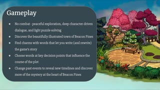 Beacon Pines - Game Pitch Deck