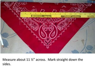 Measure about 11 ½” across. Mark straight down the
sides.
 