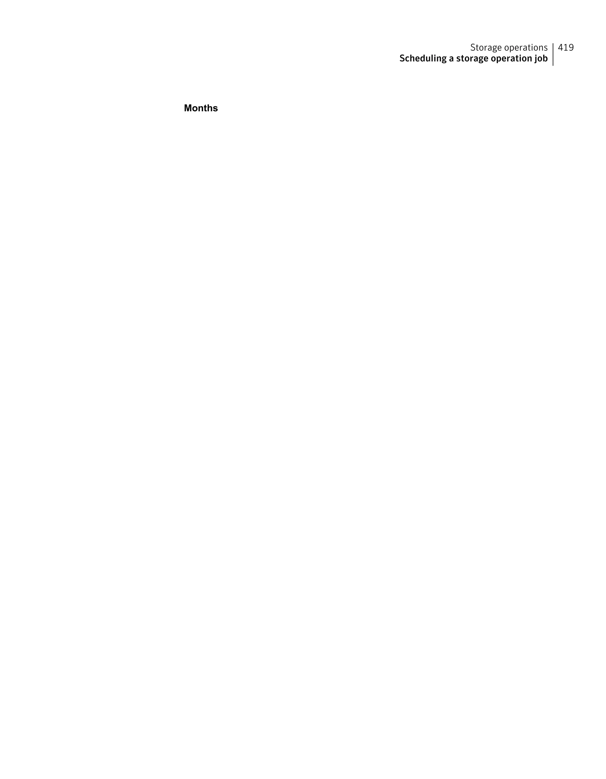 Months
419Storage operations
Scheduling a storage operation job
 