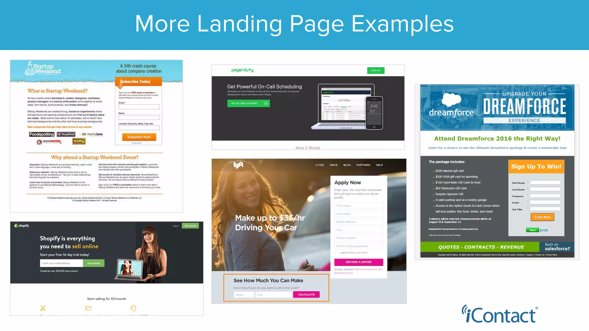 More Landing Page Examples
Video
 