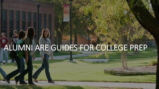 ALUMNI ARE GUIDES FOR COLLEGE PREP
 