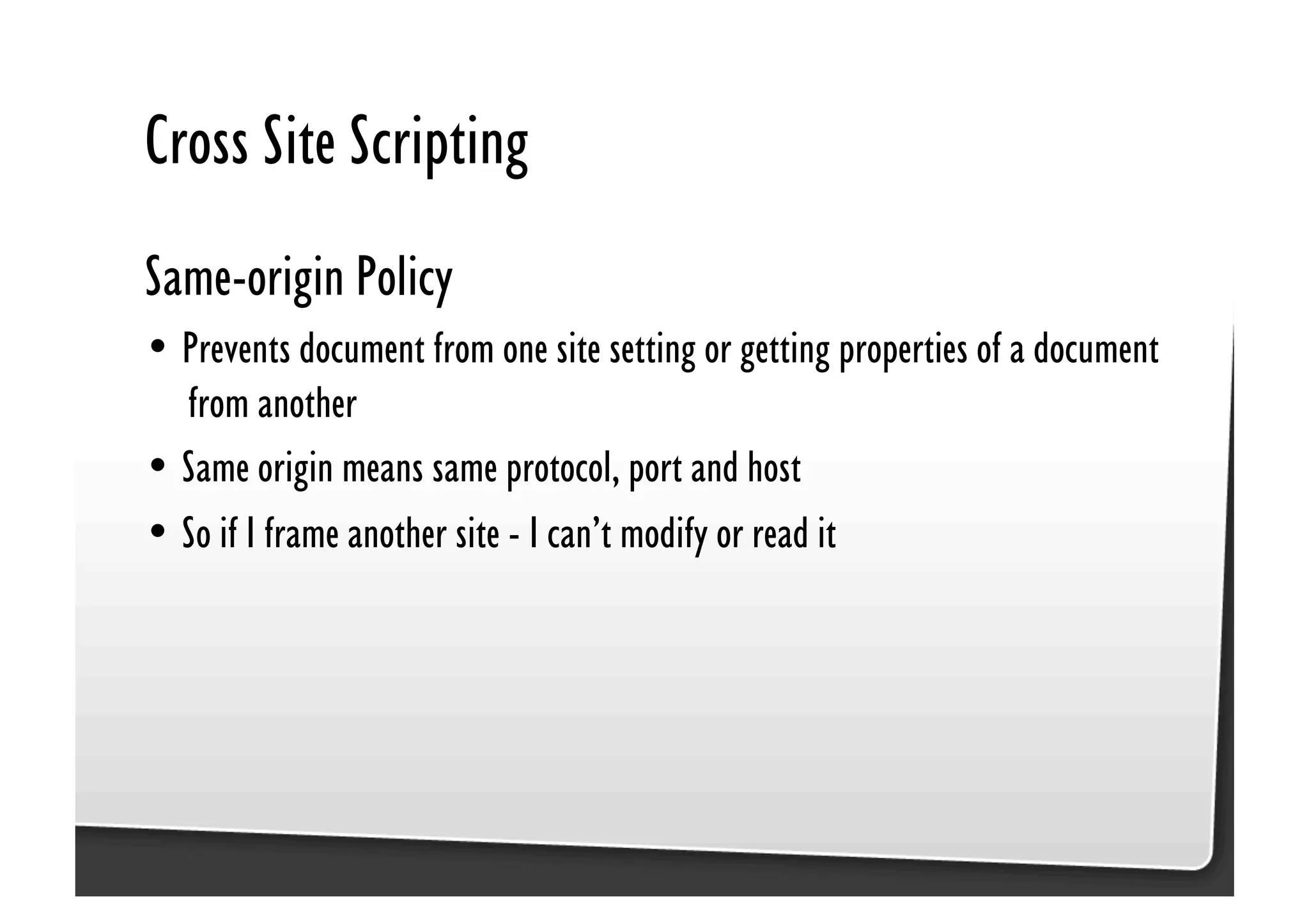 Be Afraid. Be Very Afraid. Javascript security, XSS & CSRF