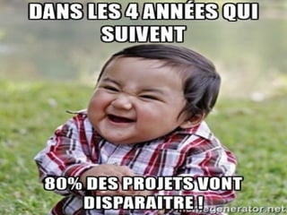 80% des projets disparaissent dans les 4
années qui suivent !
 