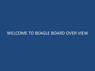 WELCOME TO BEAGLE BOARD OVER VIEW
 