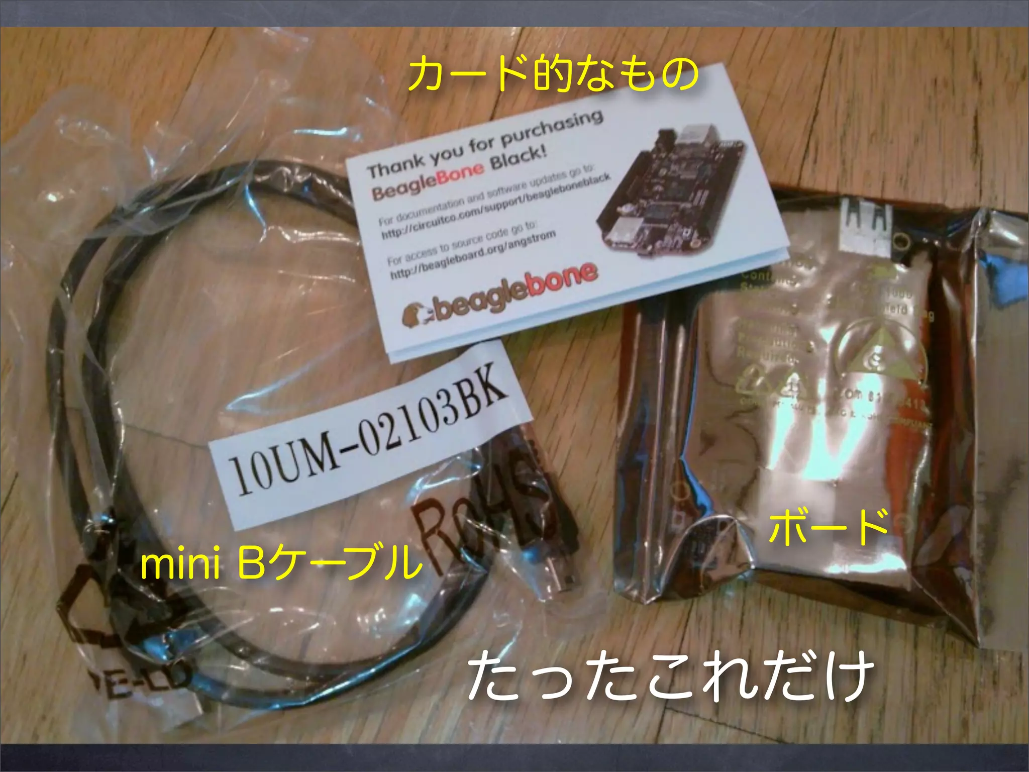 カード的なもの

mini Bケーブル

ボード

たったこれだけ

 