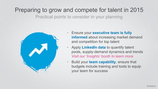 #intalent 
Preparing to grow and compete for talent in 2015 
Practical points to consider in your planning 
• Ensure your ...